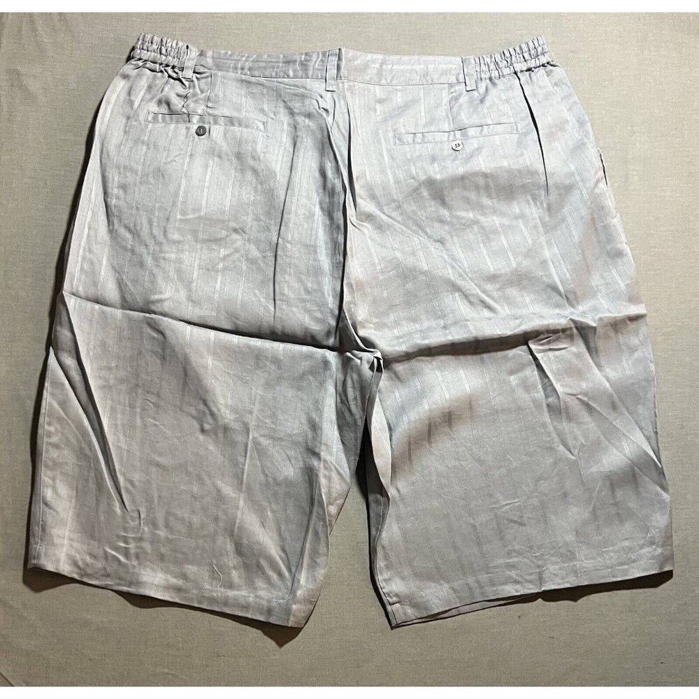 Delf Collection Shorts Mens 46 Gray Linen Drawstrings Pocketed Zip Button Men. - Picture 6 of 10